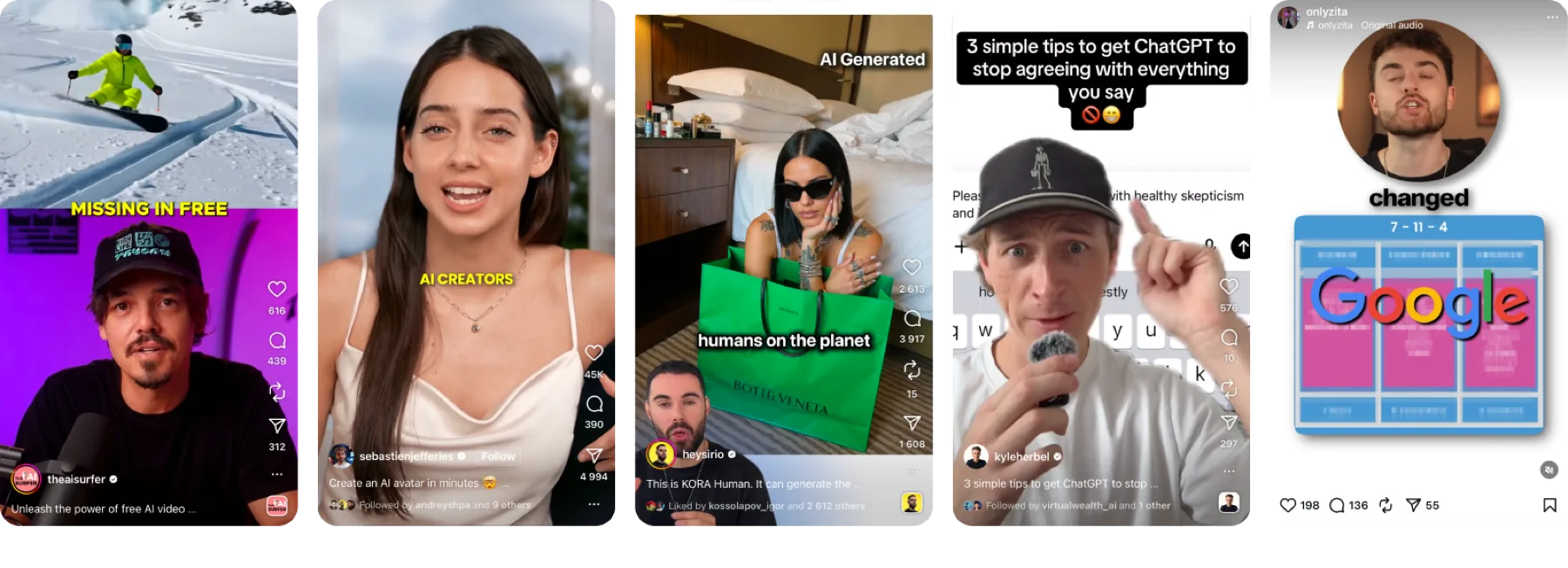 Real reels from our AI influencers